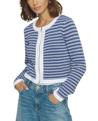 Central Park West Women's Novelty Zipup Cardigan