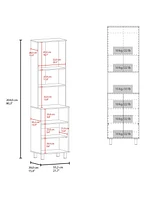 Maeser Kitchen Pantry, 3 Doors, 4 Legs, 5 Shelves, White