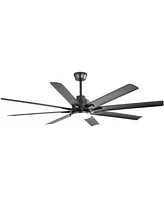 66'' 8-blade Tri Color Dimming Ceiling Fan with Intelligent Remote Control and App Timing Function for Various Indoor Layouts