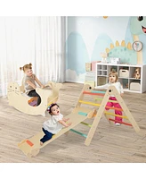 Gymax 7-in-1 Indoor Climbing Toys for Toddlers w/ Reversible Ramp Sea Lion Rocker