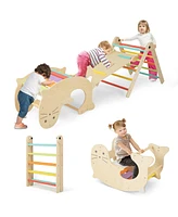 Gymax 7-in-1 Indoor Climbing Toys for Toddlers w/ Reversible Ramp Sea Lion Rocker