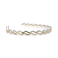 Wavy Metallic Headband Set - Gold + Silver