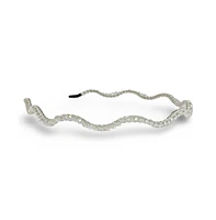 Wavy Beaded Headband - White