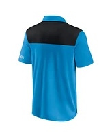 Fanatics Men's Blue/Black Carolina Panthers Color Block Polo Shirt