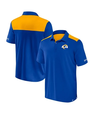 Fanatics Men's Royal/Gold Los Angeles Rams Color Block Polo Shirt