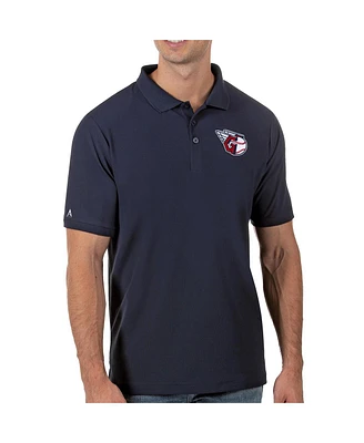 Antigua Men's Navy Cleveland Guardians Legacy Pique Polo Shirt
