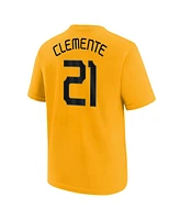 Nike Big Boys and Girls Roberto Clemente Gold Pittsburgh Pirates Fuse City Connect Name Number T-Shirt