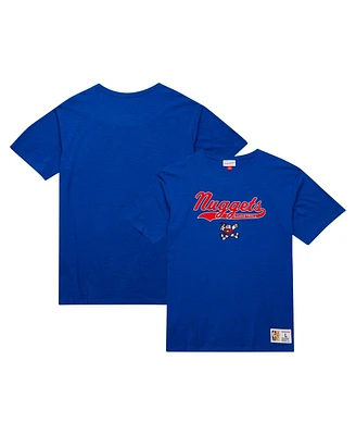 Mitchell & Ness Men's Royal Denver Nuggets Hardwood Classics Felt Applique Slub T-Shirt