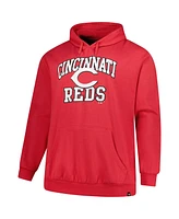 '47 Brand Men's Red Cincinnati Reds Big Tall Velocity Fleece Pullover Hoodie