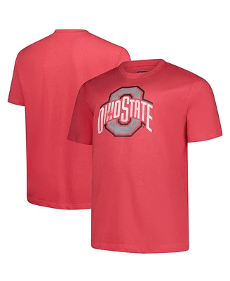 Fanatics Men's Scarlet Ohio State Buckeyes Big Tall Distressed Vintage Logo T-Shirt