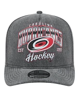 New Era Men's Charcoal Carolina Hurricanes Throwback Washed A-Frame Pre-Curved 9FIFTY Snapback Hat