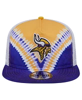 New Era Men's Gold/Purple Minnesota Vikings Throwback Dye Golfer Snapback Hat