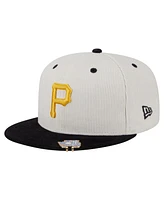 New Era Men's Cream/Black Pittsburgh Pirates Two-Tone Corduroy 59FIFTY Fitted Hat