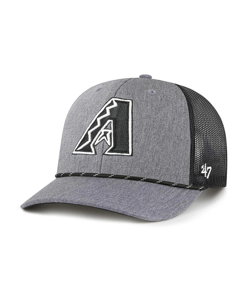 '47 Brand Men's Charcoal Arizona Diamondbacks Carbon Rope Trucker Adjustable Hat