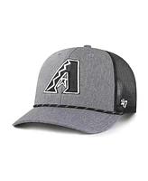 '47 Brand Men's Charcoal Arizona Diamondbacks Carbon Rope Trucker Adjustable Hat