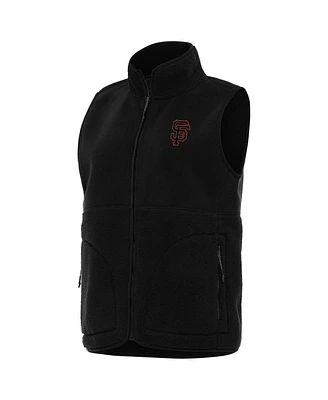 Antigua Women's Black San Francisco Giants Nostalgic Full-Zip Vest