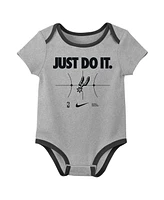Nike Newborn Black/Gray San Antonio Spurs Just Do It 2-Pack Bodysuit Set
