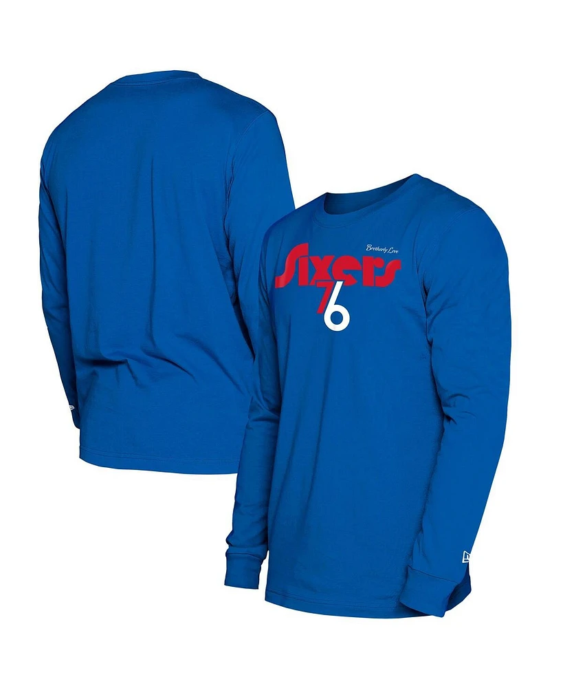 New Era Men's Royal Philadelphia 76ers 2024/25 City Edition Long Sleeve T-Shirt