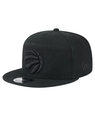 New Era Men's Black Toronto Raptors Adventure Canvas Split Panel 9FIFTY Snapback Hat