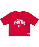 New Era Women's Red/Black Chicago White Sox 2025 City Connect Pinstripe T-Shirt