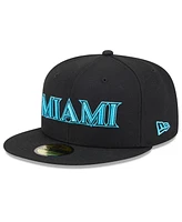 New Era Men's Black Miami Marlins 2025 City Connect 59FIFTY Fitted Hat