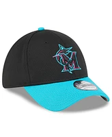 New Era Men's Black/Teal Miami Marlins 2025 City Connect Batting Practice 39THIRTY Flex Hat