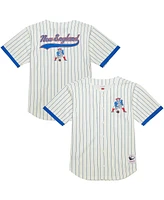 Mitchell & Ness Men's Cream New England Patriots Final Seconds Vintage Logo Mesh Button-Up Shirt