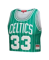 Mitchell & Ness X Dannijo Women's Larry Bird Kelly Green Boston Celtics Fashion Cropped Basketball Jersey