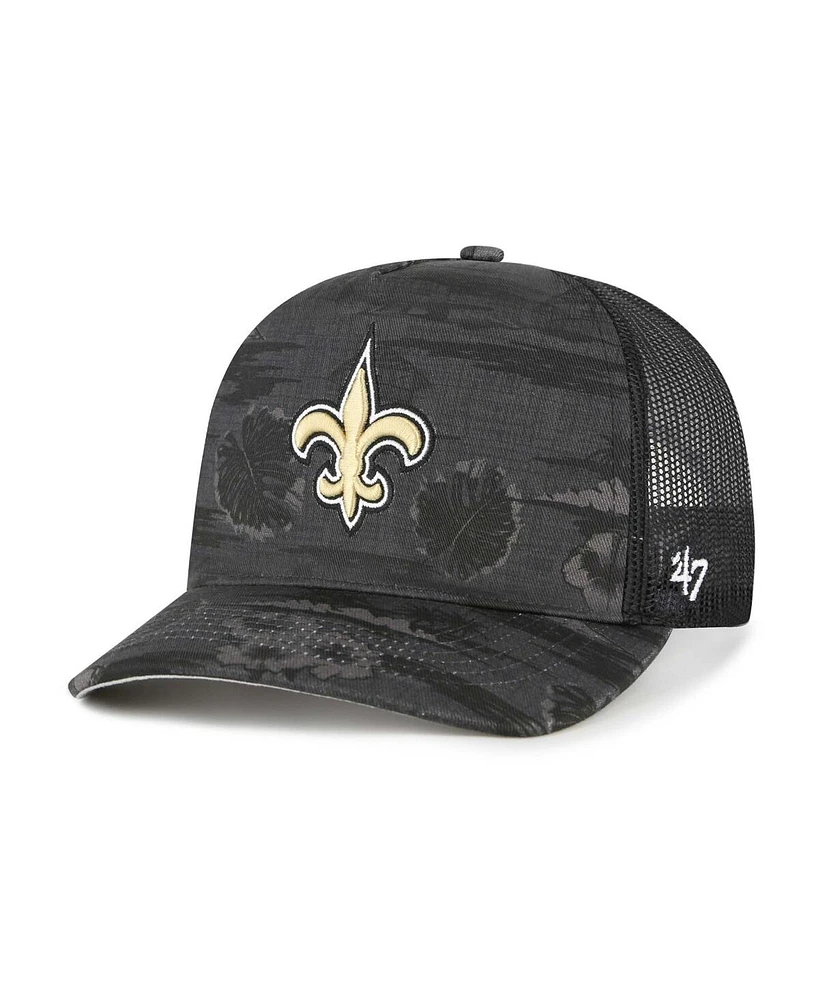 '47 Brand Men's Black New Orleans Saints Fiji Trucker Adjustable Hat