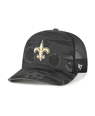 '47 Brand Men's Black New Orleans Saints Fiji Trucker Adjustable Hat