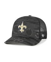 '47 Brand Men's Black New Orleans Saints Fiji Trucker Adjustable Hat