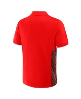 Formula 1 Men's Red Tempo Halftone Grid Panel Quarter-Zip Polo Shirt