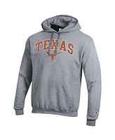 Champion Men's Heather Gray Texas Longhorns Arch Over Logo Pullover Hoodie