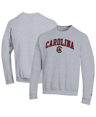 Champion Men's Heather Gray South Carolina Gamecocks Arch Over Logo Pullover Sweatshirt