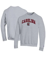 Champion Men's Heather Gray South Carolina Gamecocks Arch Over Logo Pullover Sweatshirt