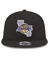 New Era Men's Black Los Angeles Lakers State Pride 9FIFTY Snapback Hat