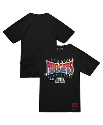 Mitchell & Ness Men's Black Denver Nuggets Worldwide Collection Glow Up T-Shirt