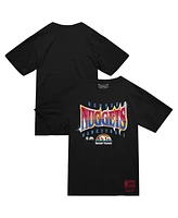 Mitchell & Ness Men's Black Denver Nuggets Worldwide Collection Glow Up T-Shirt