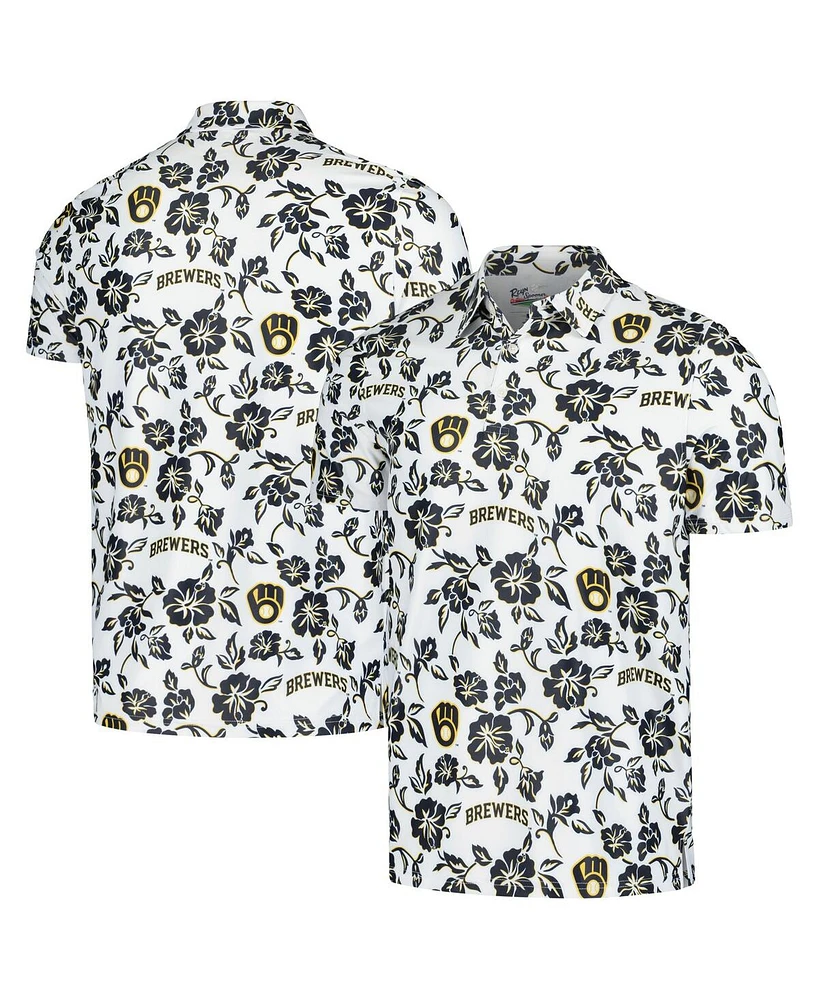 Reyn Spooner Men's White Milwaukee Brewers Pua Performance Polo Shirt
