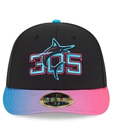New Era Men's Black/Pink Miami Marlins 2025 City Connect Low Profile 59FIFTY Fitted Hat