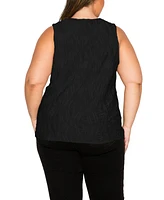 Coin 1804 Plus Spiral Wave Texture Tank Top