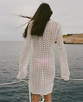 Mango Women's Bow Detail Mini Crochet Dress