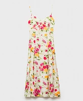Mango Women's Floral Print Flared Dress