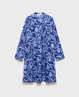 Mango Women's Cotton Two-Tone Printed Tunic Pajama Top