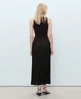 Mango Women's Combined-Fabric Long Dress