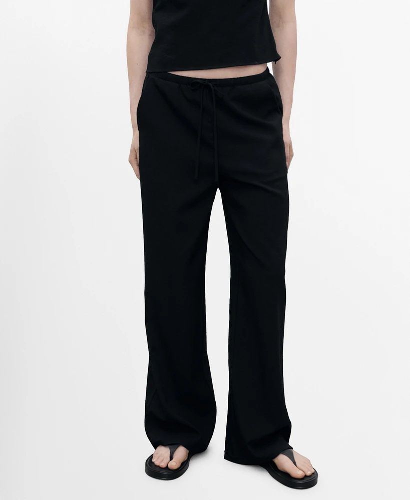 Mango Women's Bow Straight Pants