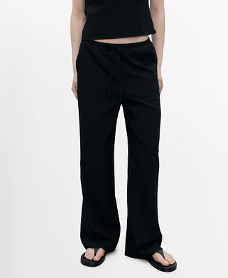 Mango Women's Bow Straight Pants