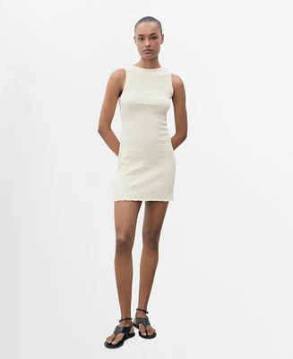 Mango Women's Fitted Textured Knit Dress