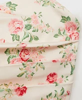 Mango Women's Strapless Floral Dress