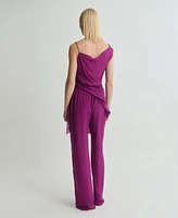 Mango Women's Flowy Straight-Fit Pants